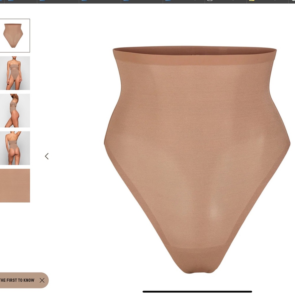 SKIMS Sheer Sculpt High Waist Thong - Sienna XS